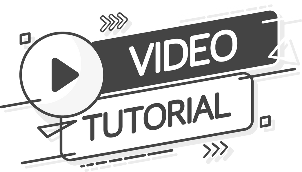 Video tutorial icon on blue background. Video tutorial banne